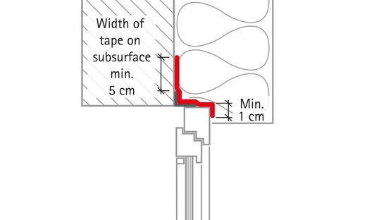 9. Tape application at the top