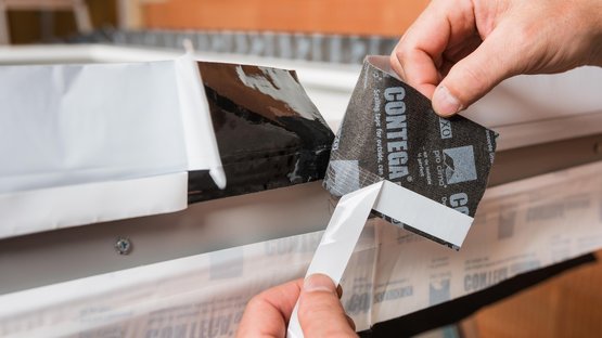 4.  Stick the tape all around the window frame